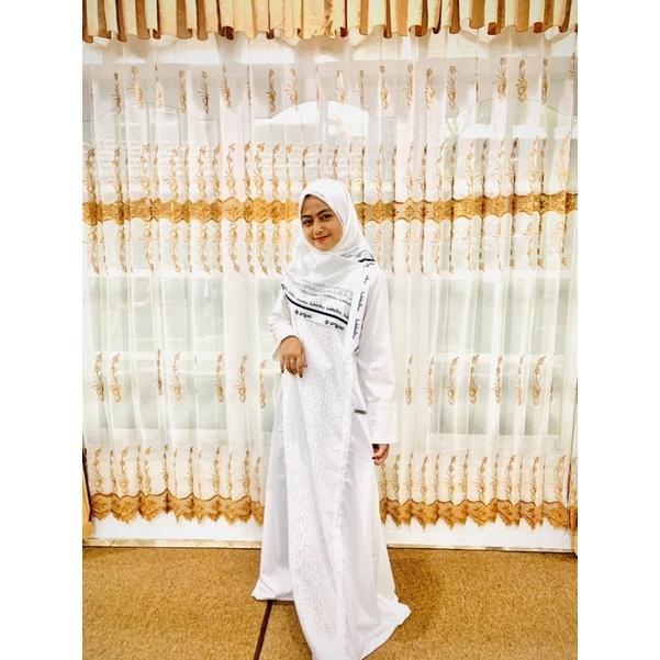 gamis zakia series/ gamis broklat putih/ katun toyobo premium
