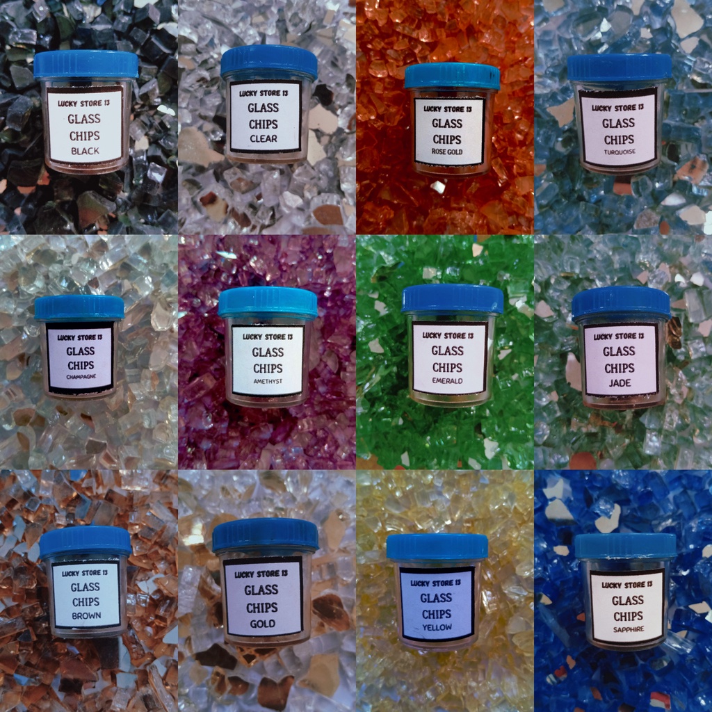 Batu Kristal Crystal Chips 20 gram Stone Padatan Mirror Gelas Glass Hiasan Interior Dekorasi Warna W