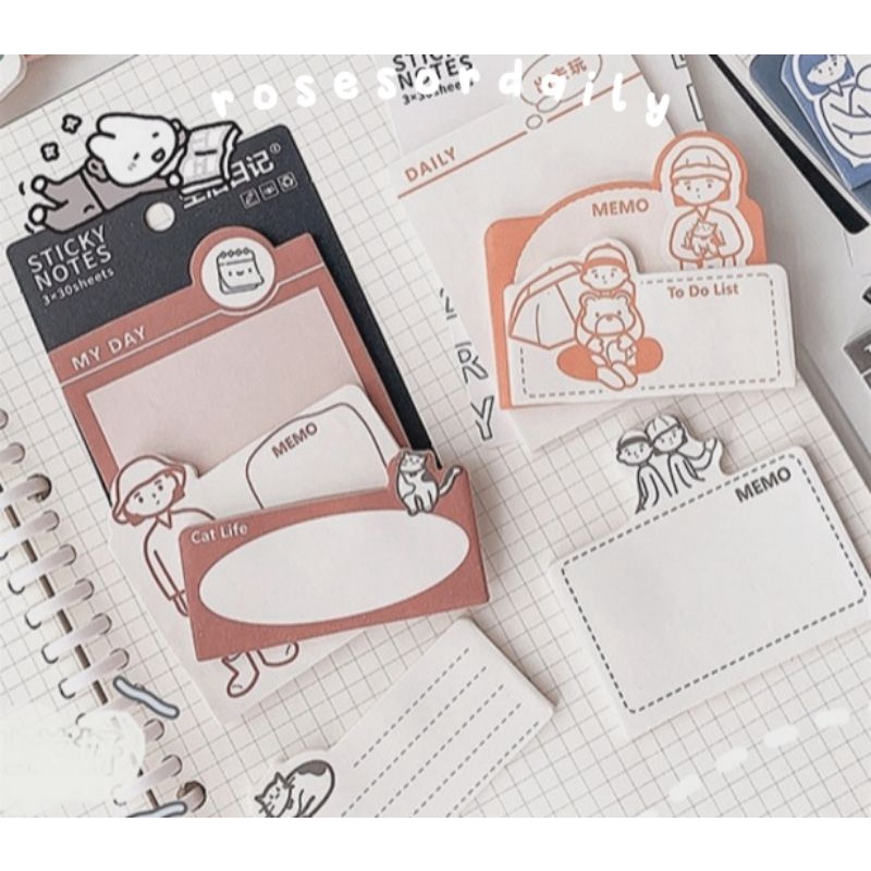 

RANDOM STICKY NOTES/NOTE MEMO/NOTEPAD 3in1 DAILY LIFE STORY