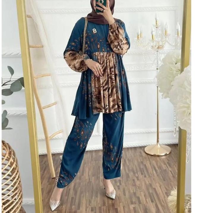 Terbaik BISA   TRIPY ONE SET / BAJU WANITA ONE SET LONG TUNIK / ONE SET TUNIK