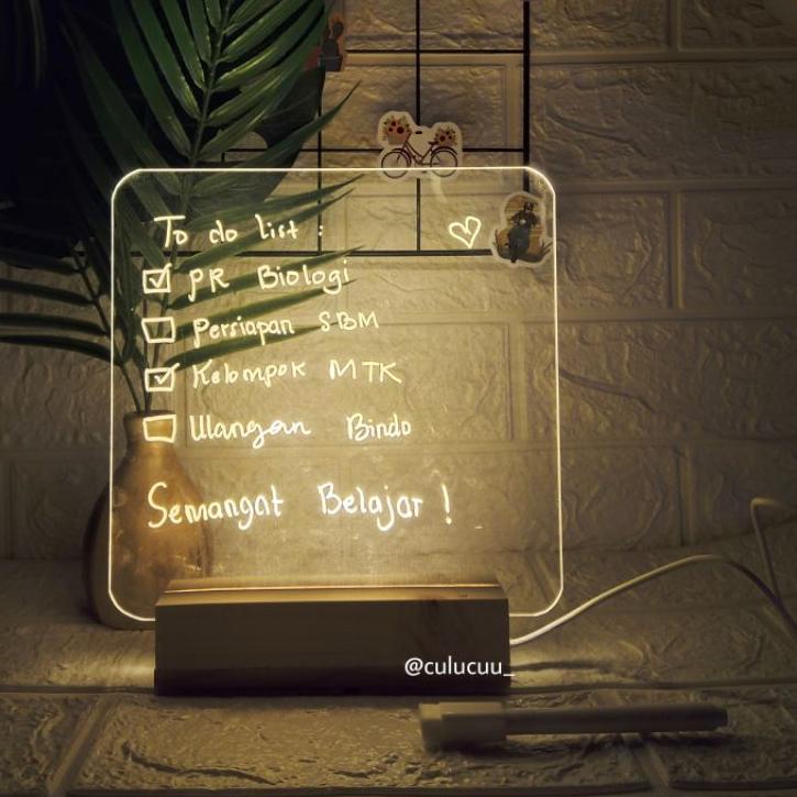

(Z-7.Y♥☞) ACRYLIC NOTE BOARD LED | PAPAN PLANNER ACRYLIC | PAPAN TULIS LED | ACRYLIC LAMP | KADO UNIK viral