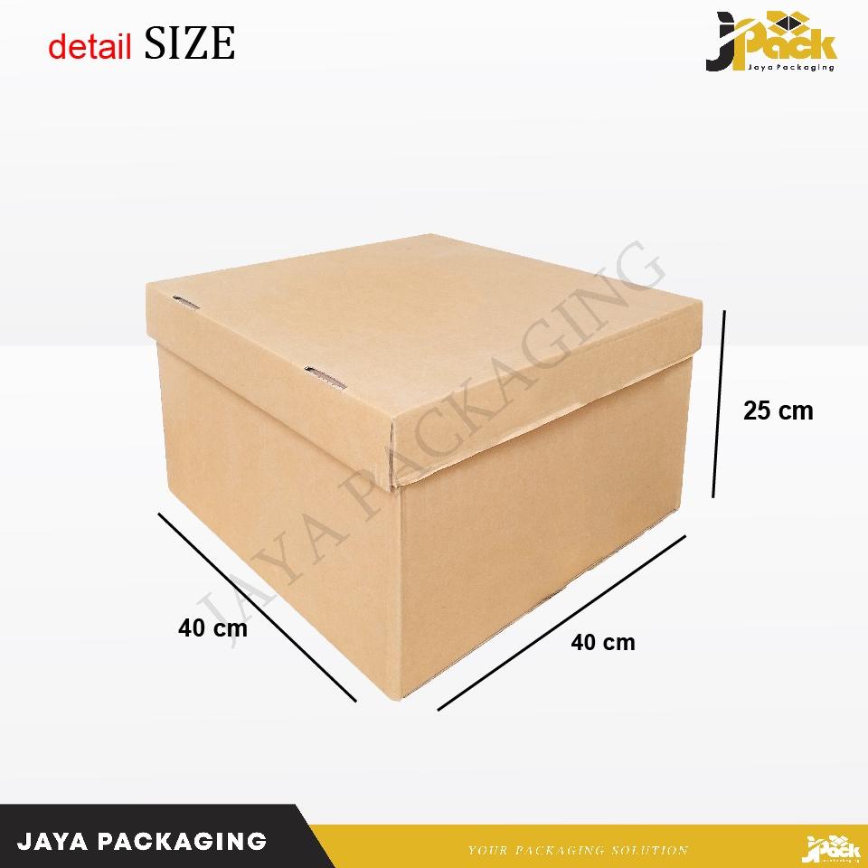 

↯ Packing Box 40x40x25 cm (Set Top/Bot Asia) Kardus/Karton/Paking/Polos/Hampers/Boneka/Buah/Puding/Tart ㆈ