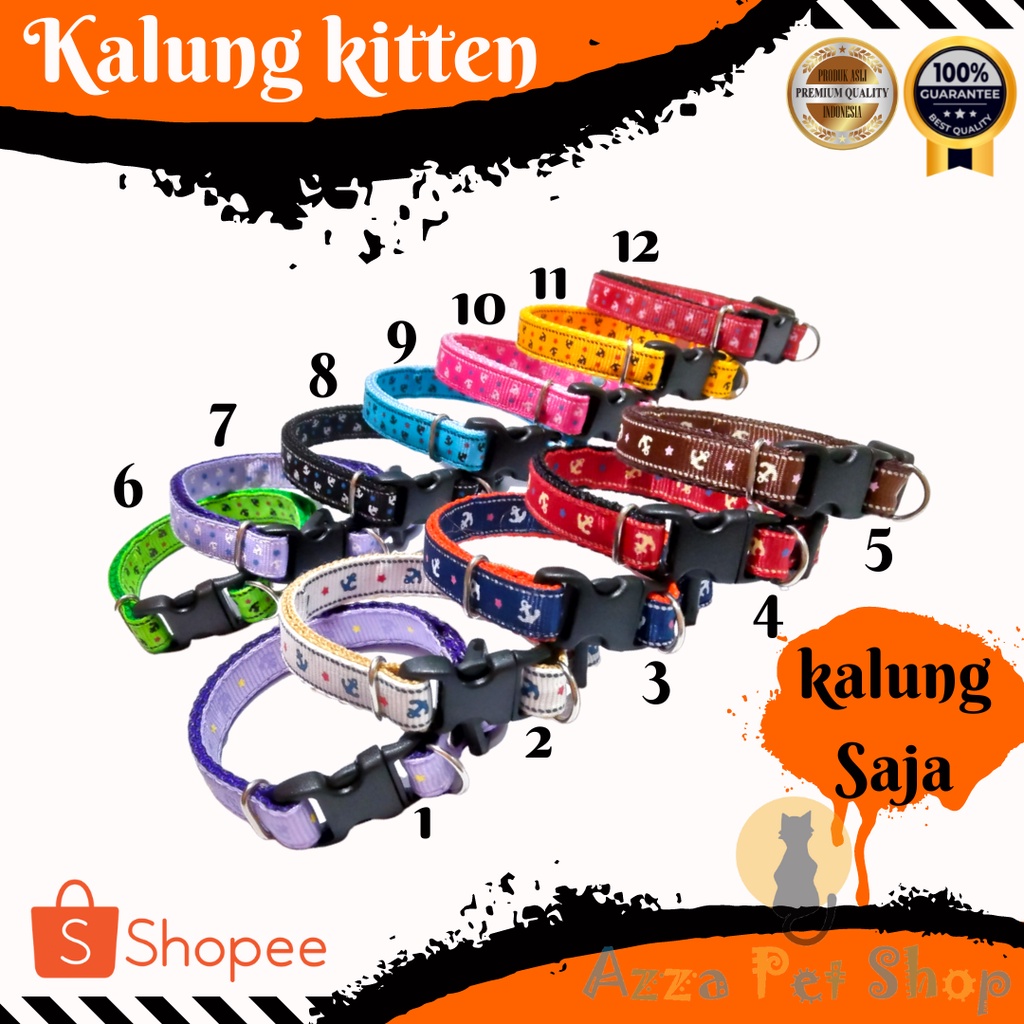 kalung kucing premium lonceng karakter / kalung kucing lonceng / kalung kucing premium motif jangkar