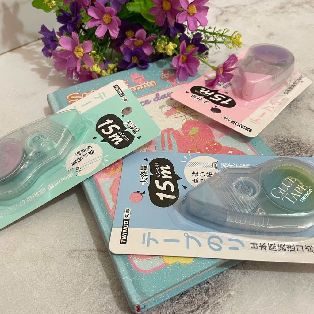 

GLUE TAPE UKURAN BESAR (15 METER) TWINGO READY 3 WARNA TERMURAH ALAT TULIS STATIONARY SEKOLAH DAN KANTOR BEST EDITION BISA COD