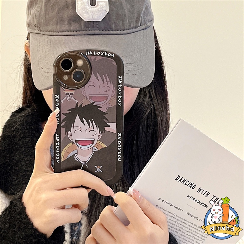 IPHONE Casing Kompatibel Untuk Iphone14 13 12 11 Pro Max Xr X Xs Max Iphone7 8 6 6s Plus Se2020 Trendi Merek Kartun One Piece Perlindungan Lensa Casing Ponsel Shockproof Cover Pelindung