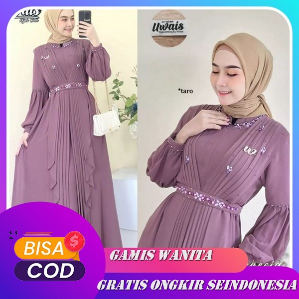 Elisha Dress Brokat Gamis Brokat Tile Gamis Pesta Terbaru Premium Label Baju Gamis Wanita Kekinian T