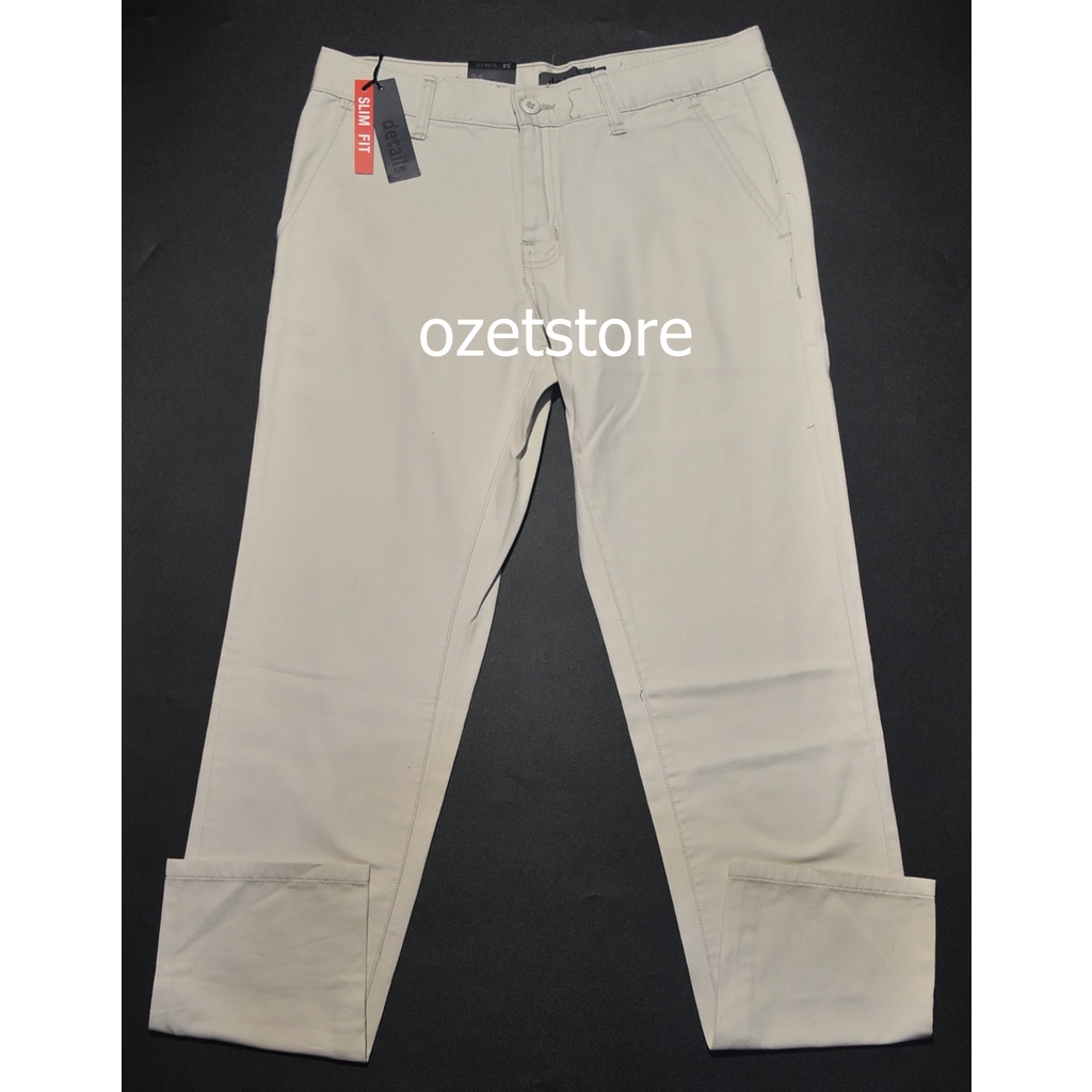 Celana Panjang Pria Details Khaki Muda Slimfit CPD26 ORIGINAL