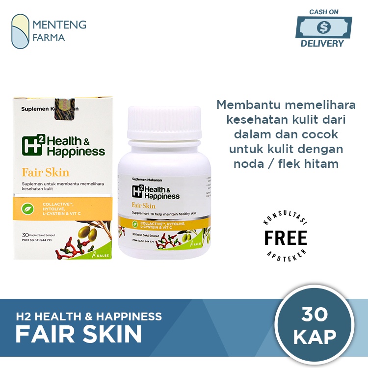 H2 Fair Skin 30 Kaplet - Suplemen Kesehatan Kulit Flek atau Noda Hitam