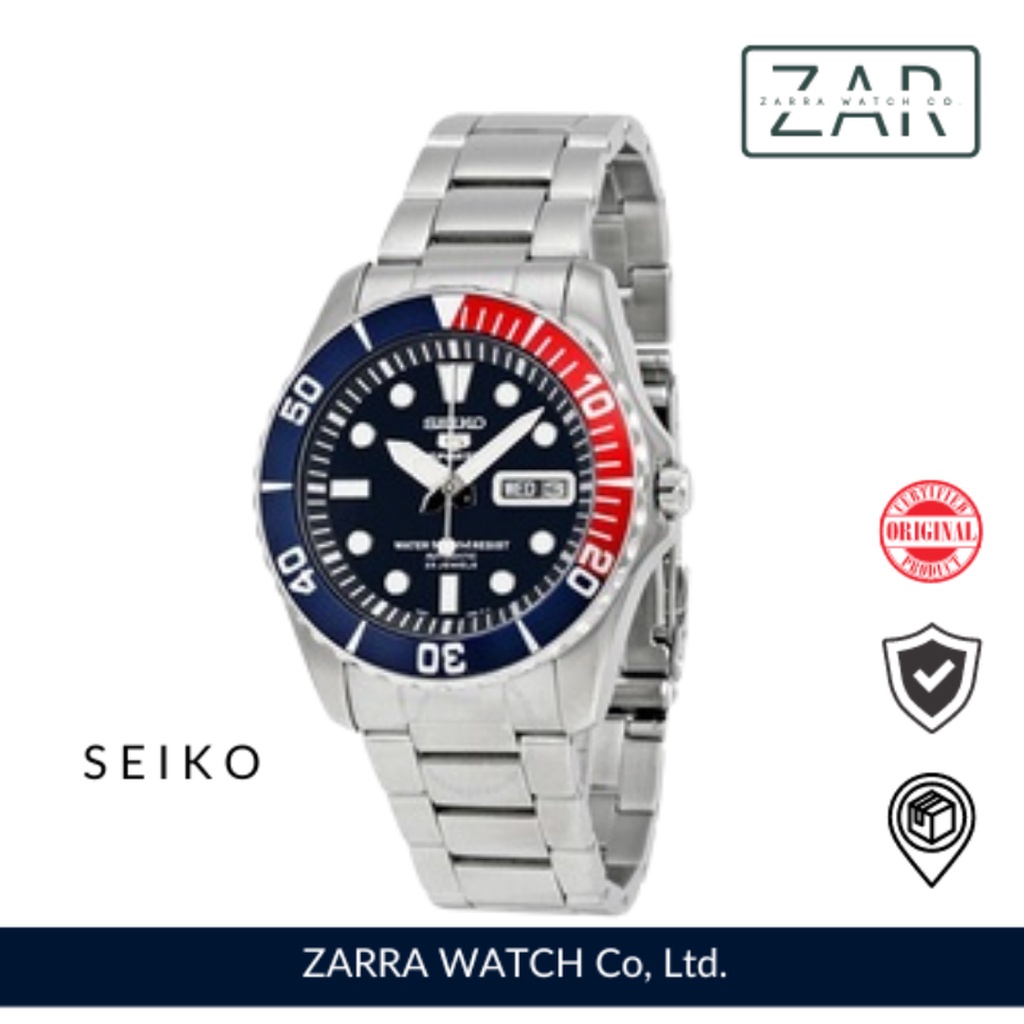 Jam Tangan Pria Seiko 5 Sports SNZF15K1 Sea Urchin Pepsi Automatic Original Garansi 1 Tahun