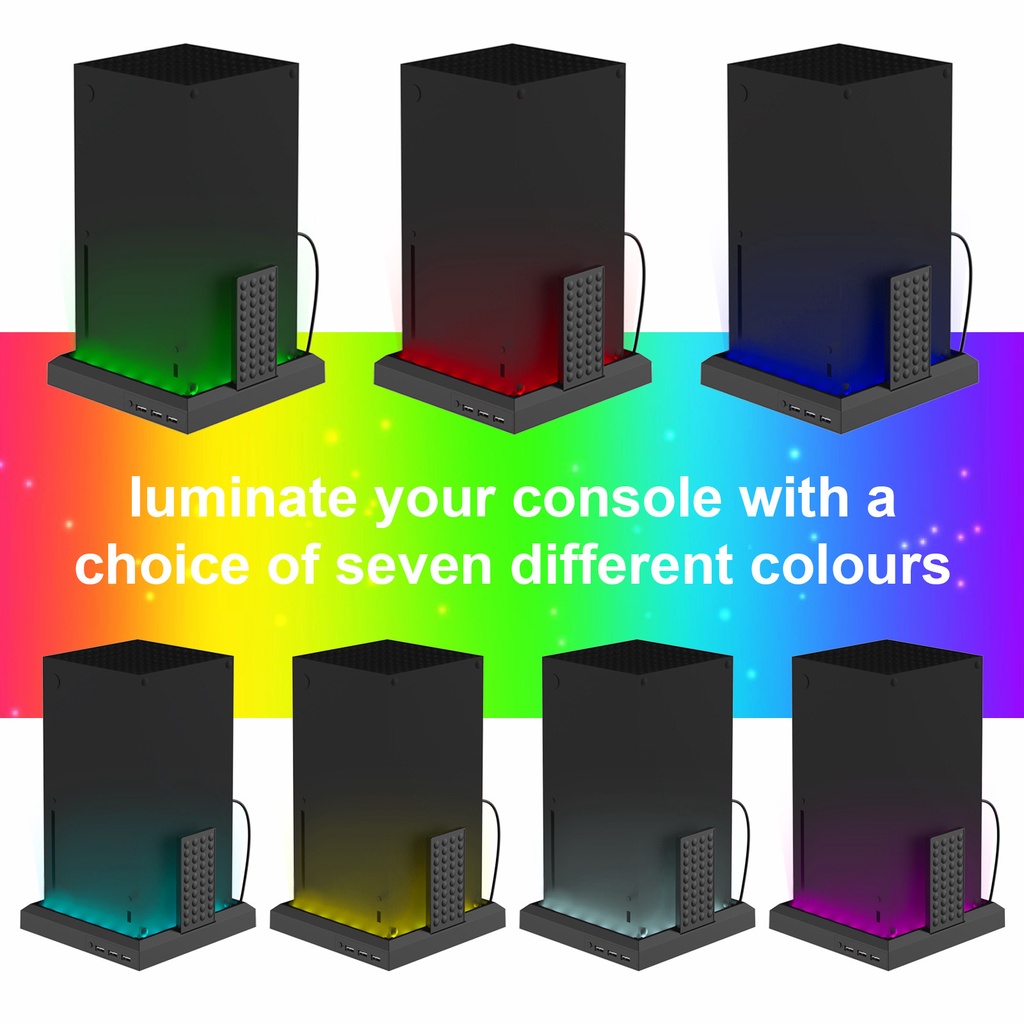 Aksesoris Charger Display Stand for Xbox X | S LED Colorful Light RGB