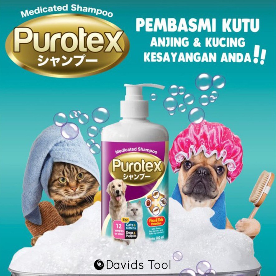 Shampoo Anjing Shampo Kucing Sampo Cat Dog Kutu Purotex 500ml