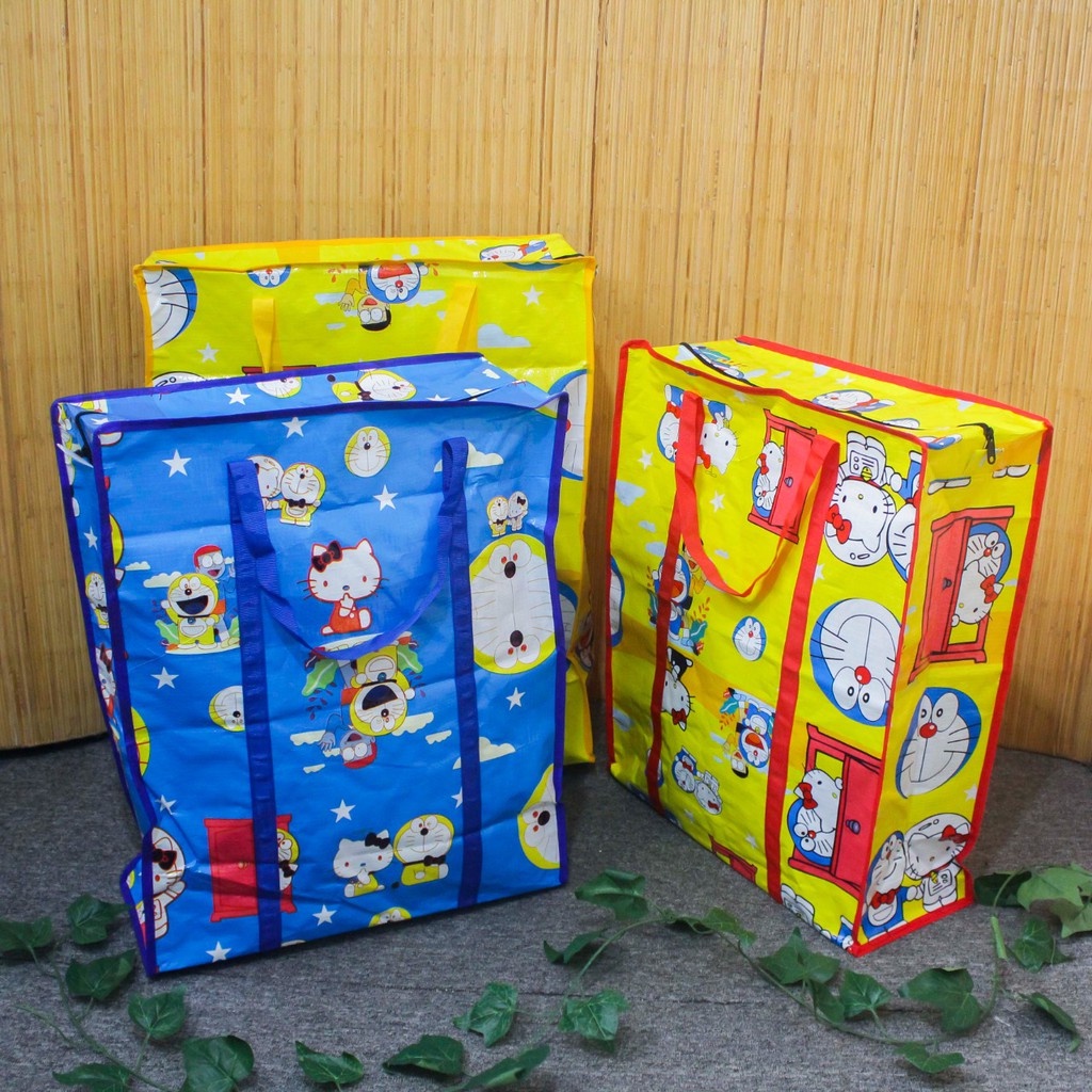 Travelbag Besar Tas Baju Besar Travel Bag Lipat Jumbo Bahan Plastik Tas Pakaian Besar Doraemon Serbaguna Murah