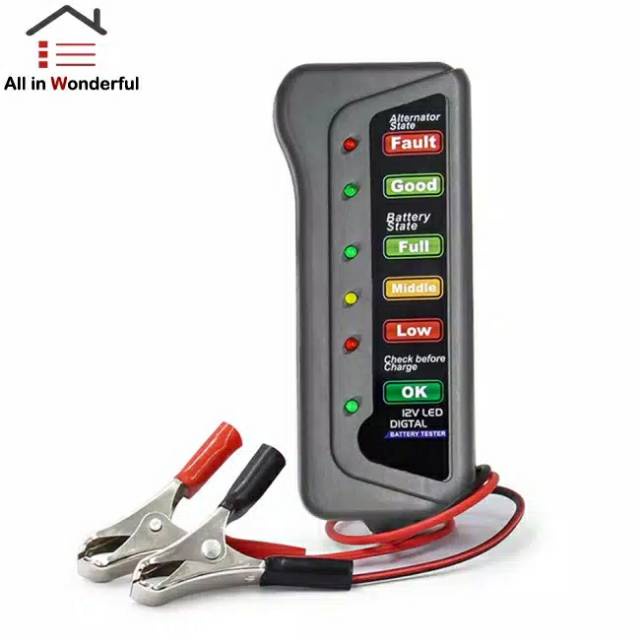 Alat Tester Aki Battery Kelistrikan Mobil Motor 12V