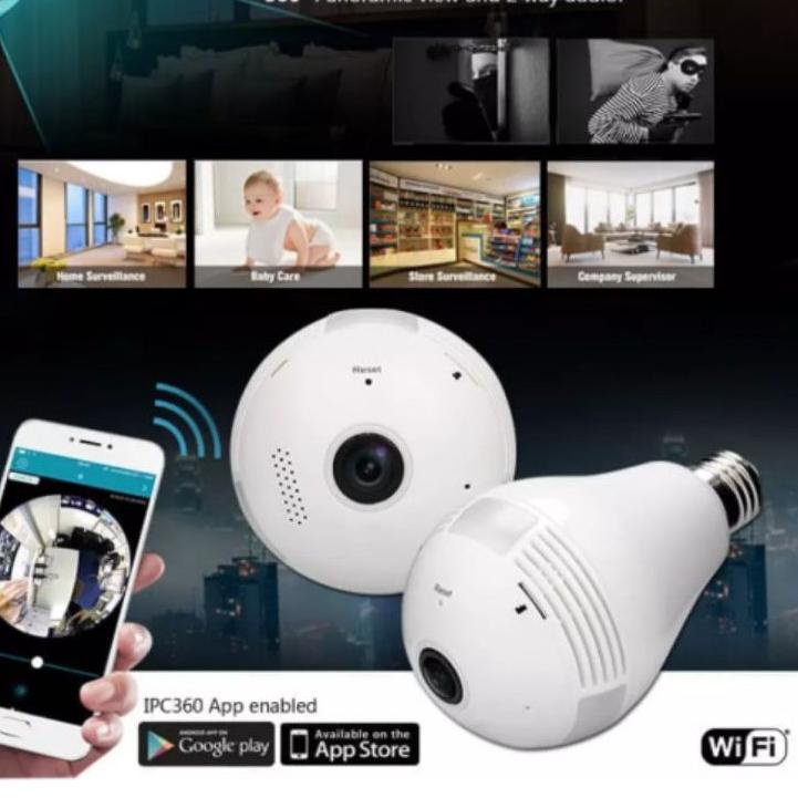 ✮✮ Kamera CCTV IP Camera V380 BOHLAM LAMPU 360 View Wifi Wireless / CCTV Bola Lam