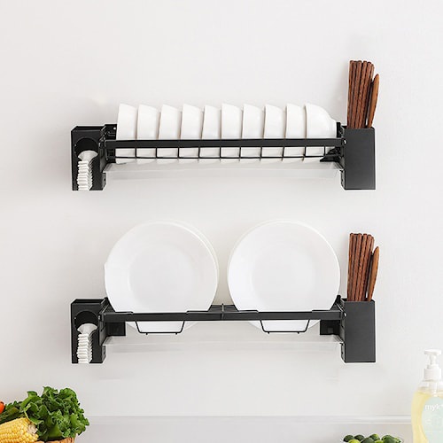 Rak Piring Gantung Stainless Steel Mangkok Tempel Dinding - PIHATUNG