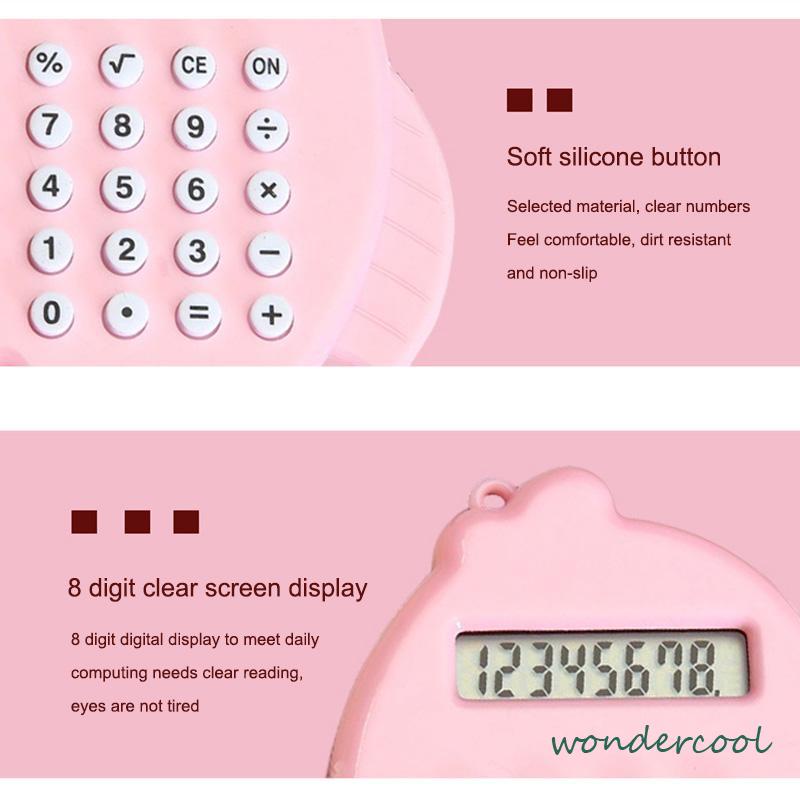 Kalkulator Mini saku motif Lucu Korea style Berwarna-warni Kalkulator Gantungan Kunci Ikan 8 digit Kreatif-Won