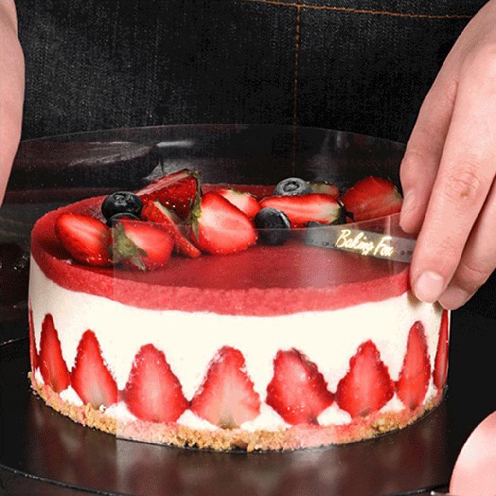 Kerah Kue Clear Acetate Strip Chocolate Mousse Cake Transparan Aksesori Baking