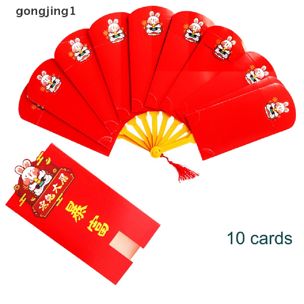Ggg 2023tahun Baru Kreatif Amplop Merah Bentuk Kipas Hongbao Festival Musim Semi Cina Saku Merah Harapan Terbaik Keberuntungan Kantong Uang Hadiah Tas ID
