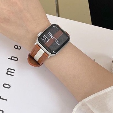 Strap Jam Tangan Apple Watch Kulit Leather Bahan Premium Untuk iWatch 8 7 6 SE 5 4 3 2 1