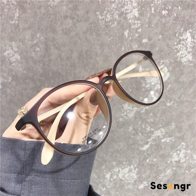COD Kacamata Anti blue Light Model Flat Gaya Leopard Retro Korea Fashion Wanita Glasses Untuk Unisex - SG