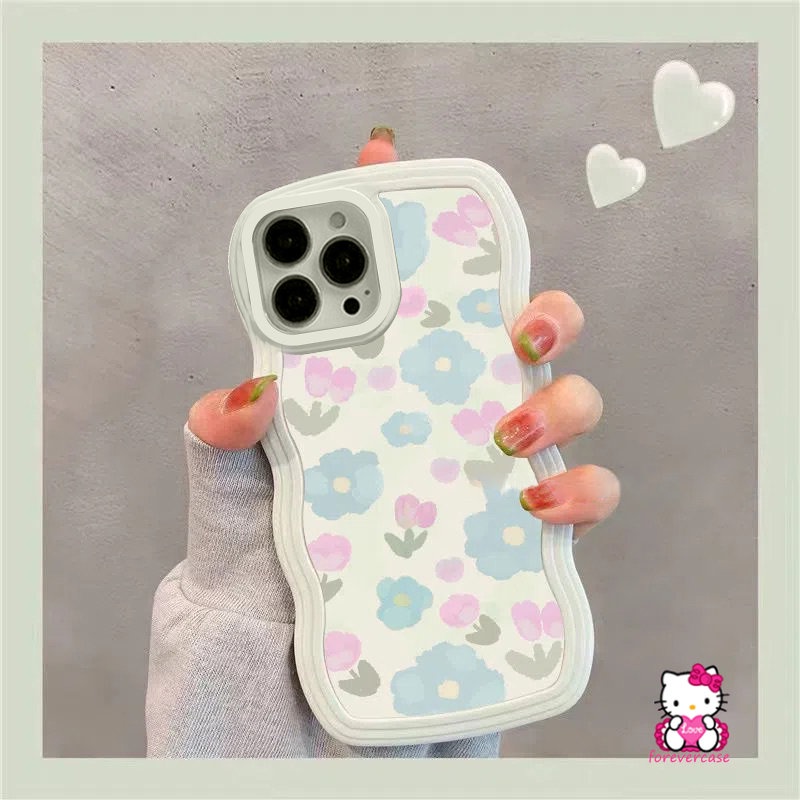 Oppo A17 A15 A57 A95 A12 A96 A55 A76 A7 A16K A74 A77 A94 A17K A16 A54 A5s A16E Reno 7 8 7Z 8Z 6 4F 5 4 A52 A3s A31 A9 A5 2020 A53 A1K Wave Edge Blue Fresh Bunga Soft Case