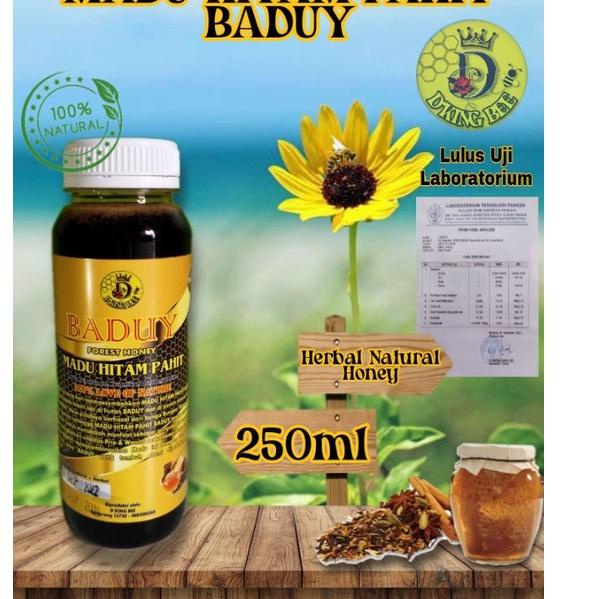 

L4R➤ Madu Hitam Pahit Baduy 250ml - Madu Hitam - Madu Hitam Murni Baduy - D'KING Bee - Baduy Forest Honey - Madu - Madu Murni - Madu Asli Baduy Model Baru