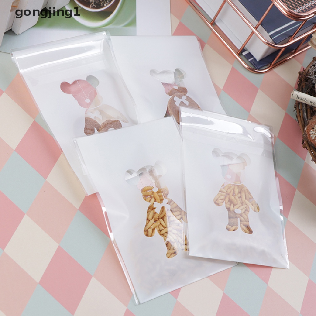 Ggg 100pcs Bear Candy Cookies Biskuit Baking Packaging Bag Perekat Diri Pernikahan ID