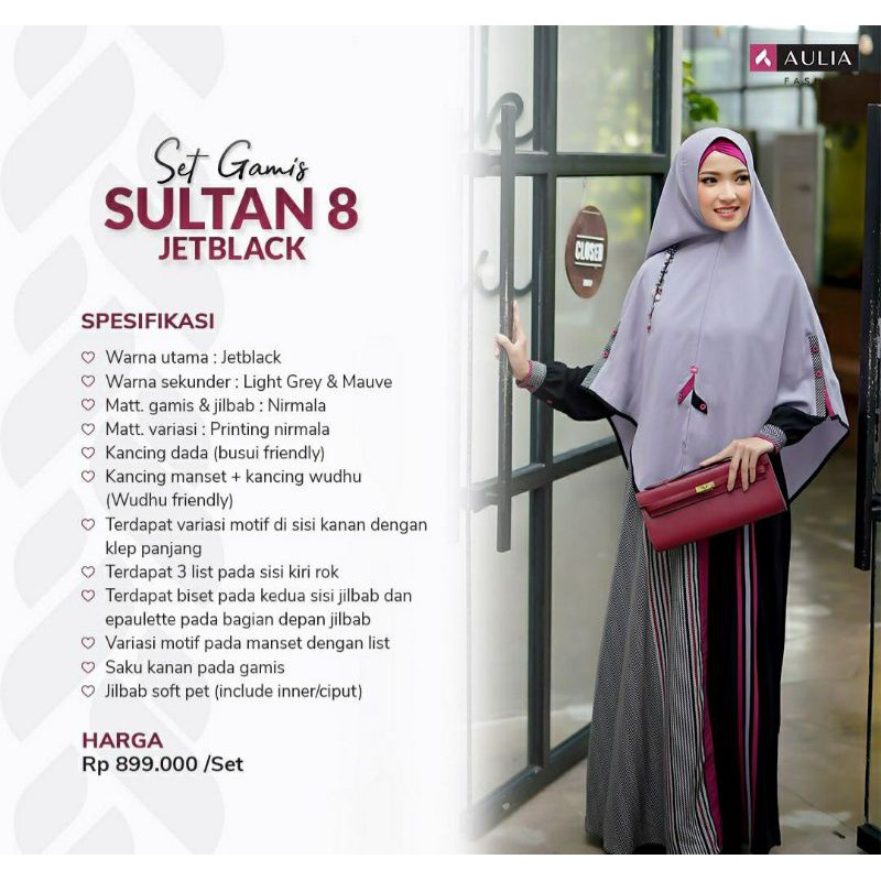 AULIA Gamis Syar'i SULTAN 8 JETBLACK