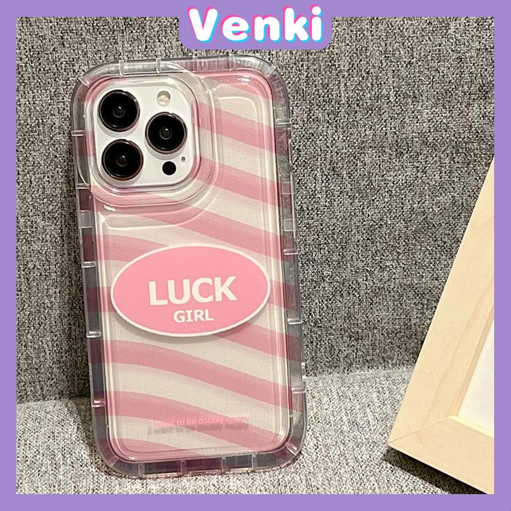 Case For iPhone 14 Pro Max TPU Soft Jelly Airbag Clear Pink Case Cute Stripe Luck Camera Protection Shockproof For iPhone 14 13 12 11 Plus Pro Max 7 Plus X XR