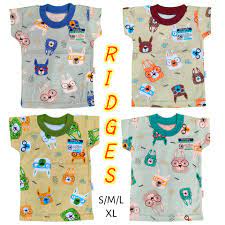 Ridges oblong baju pendek warna full print 6pcs