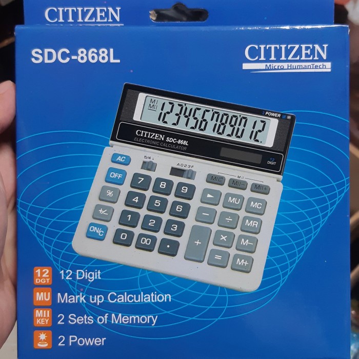

HEMAT kalkulator citizen 12 digit sdc 868l