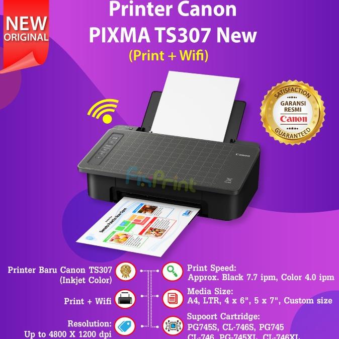 Printer Canon TS307 TS 307 Print Scan Copy WiFi Cartridge 745s 746s