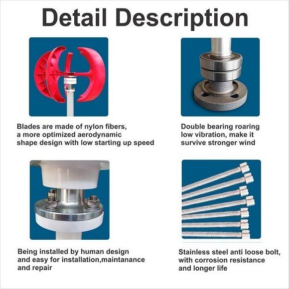 Pltb Generator Wind Turbine Vertical 300W Turbin Angin / Turbin Angin