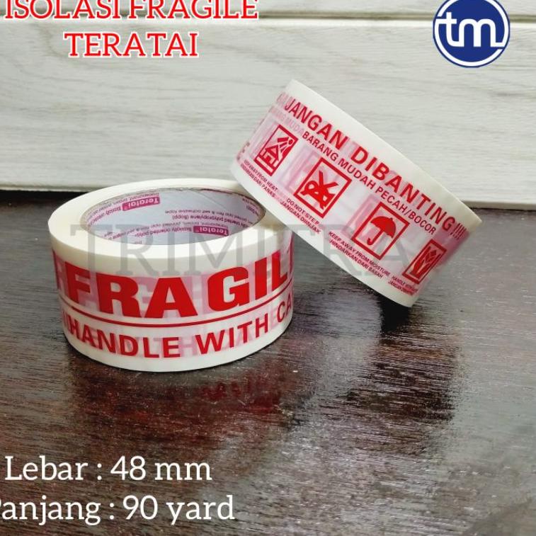 

ISOLASI LAKBAN FRAGILE PUTIH TERATAI 2 INCH 100 YARD HANDLE WITH CARE ぼ