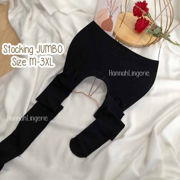 Stocking M-3XL Jumbo Open Bust Open Croth V Terbuka Berlubang by HannahLingerie 431