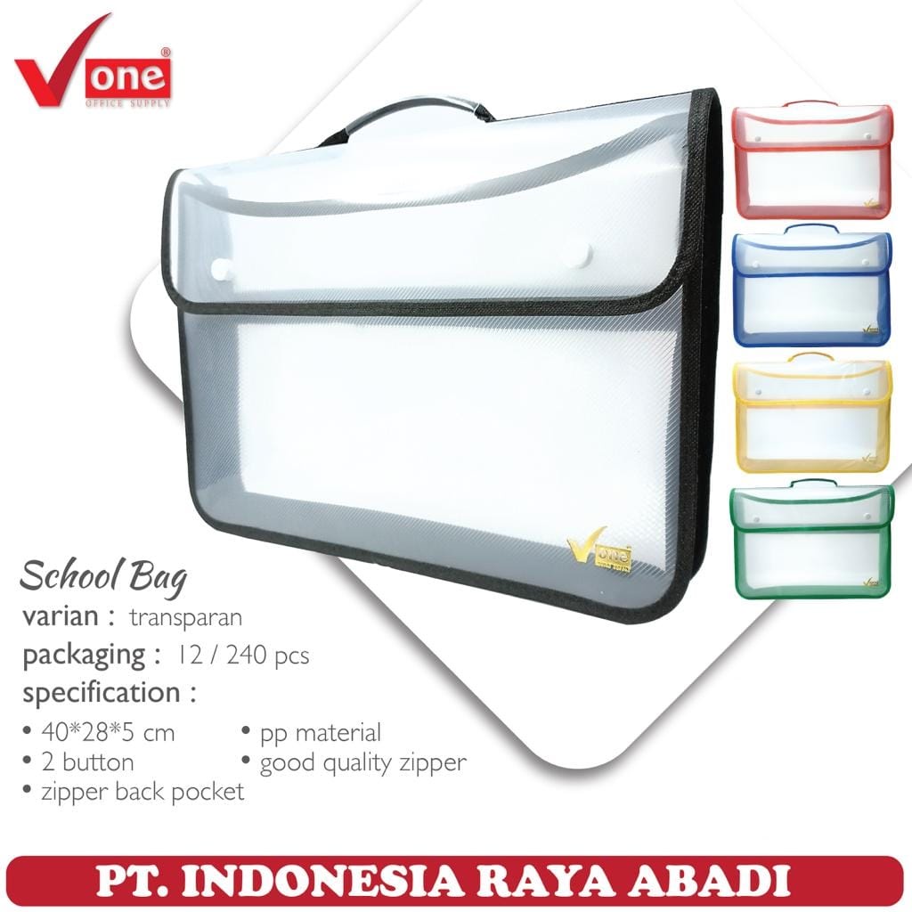 

DJB - School Bag Transparan Dan Kombinasi Full Color / Map / Tas Berkas / Tas Jinjing - Random Color