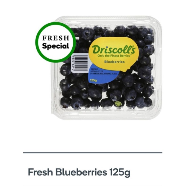 

Fresh blueberries 125g