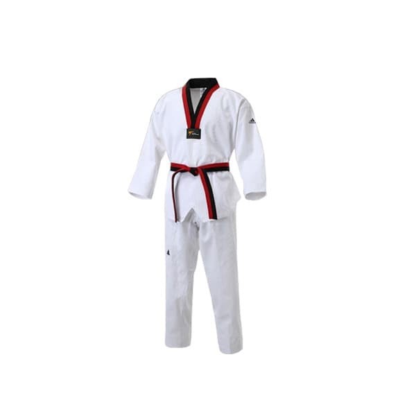 (GMN) Adidas Dobok Taekwondo AdiStart Poom V neck - 120, Putih