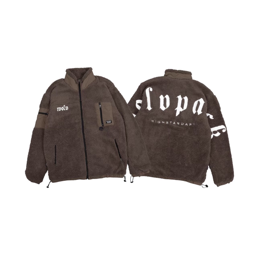 Wolv || Jacket Sherpa Pria " Brown WP "