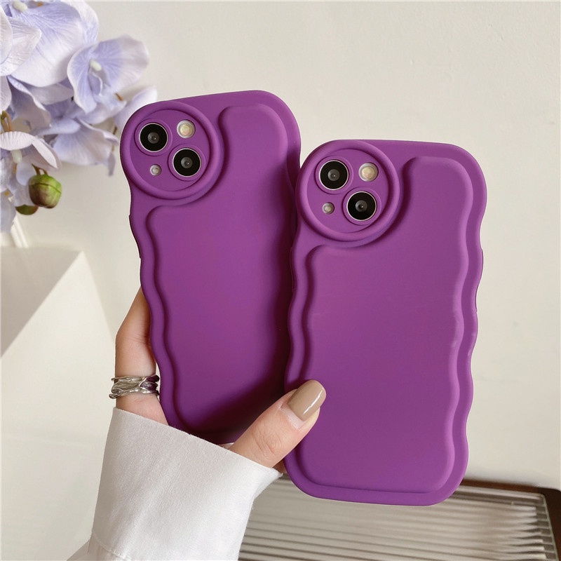 IPHONE Solid 3D Bumper Matte Lembut Silikon Casing Ponsel Untuk Iphone14Plus11 12 13 14 Pro Max XS XR Air Cushion Shockproof Back Cover