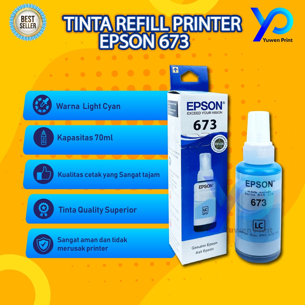 1 SET 6 PCS Tinta Epson 673 For Printer L800 L805 L810 L1800 Warehouse Sale