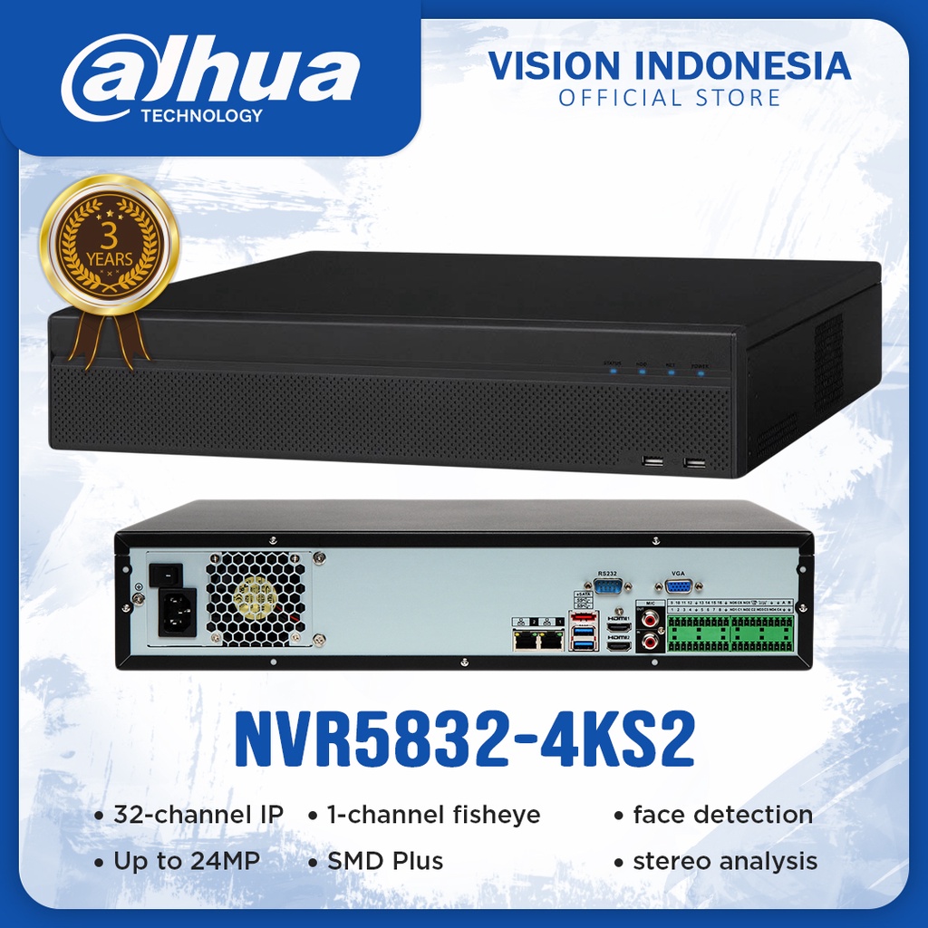 DAHUA NVR5832-4KS2 / NVR DAHUA 32CHANNEL SERIES PRO - HIGH END
