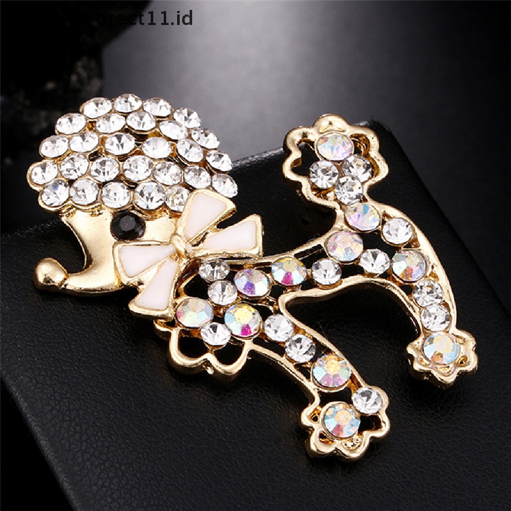 /Fashion Hot// Fashion// Kristal Berlian Imitasi Anjing Bros Pin Indah Puppy Hewan Bros Pin Wanita Perhiasan.