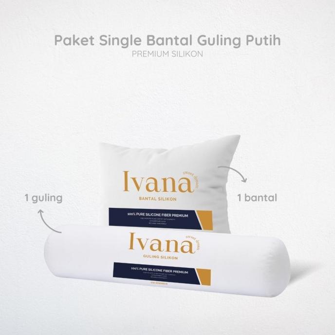 IVANA - Paket Single Bantal Guling Silikon Putih Standar Premium Hotel
