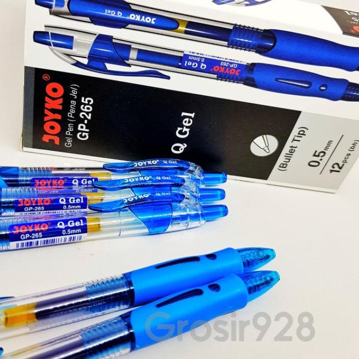 

Barang Bagus (Per 12) Pulpen / Ballpoint Gel Joyko Q Gel Pen GP 265 Biru 0.5 mm^^