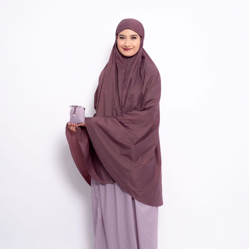 ALIF MUKENA MINI TWO TONE PARASUT PREMIUM KOREA TRAVEL - CHERRY PURPLE ( MKN-338 )