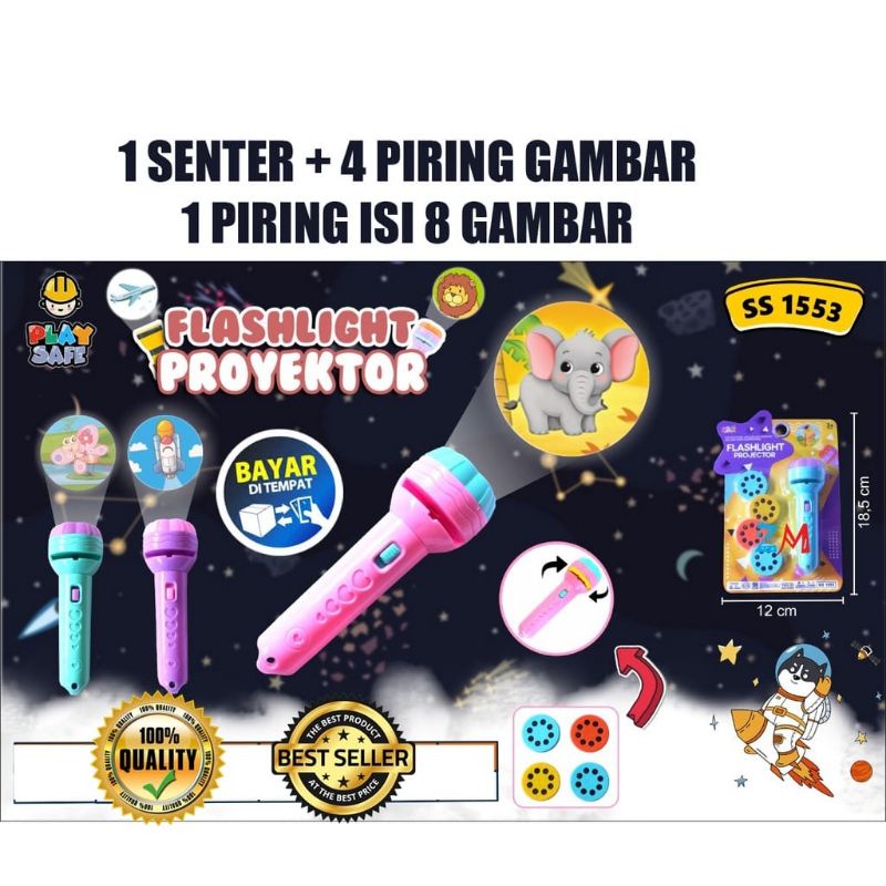 Mainan Anak Senter Proyektor Flashlight Mainan Proyektor