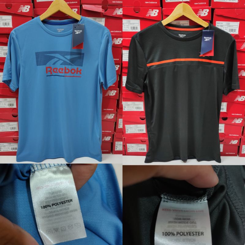 Kaos Reebok Sale Sports Station Men T-shirt Black and Blue Original