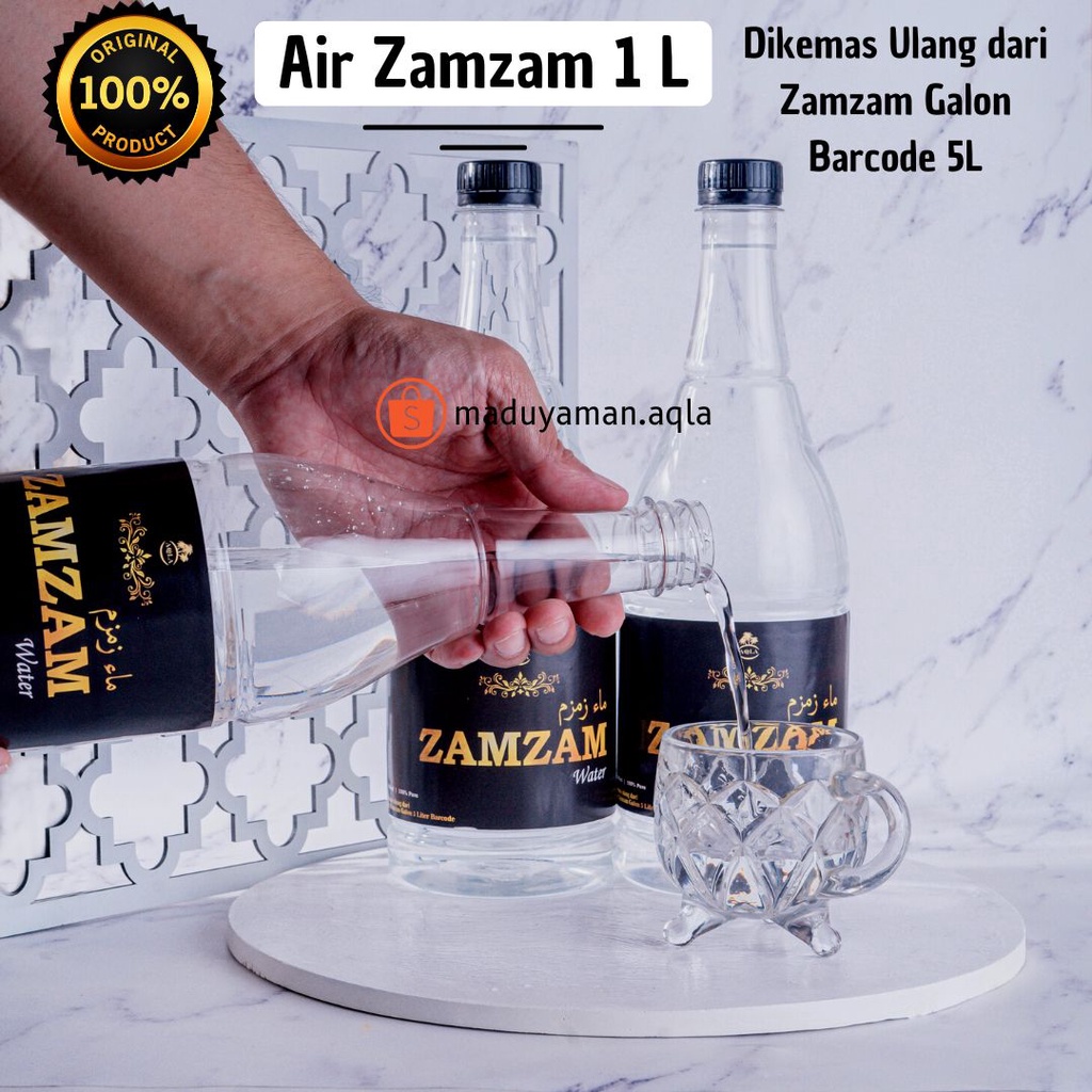 

Air Zamzam 1L Asli Arab Saudi Air Zamzam Kemas Ulang Dari Kemasan Galon Barcode Air Zamzam Makkah Zam Zam Mekah Air Murni