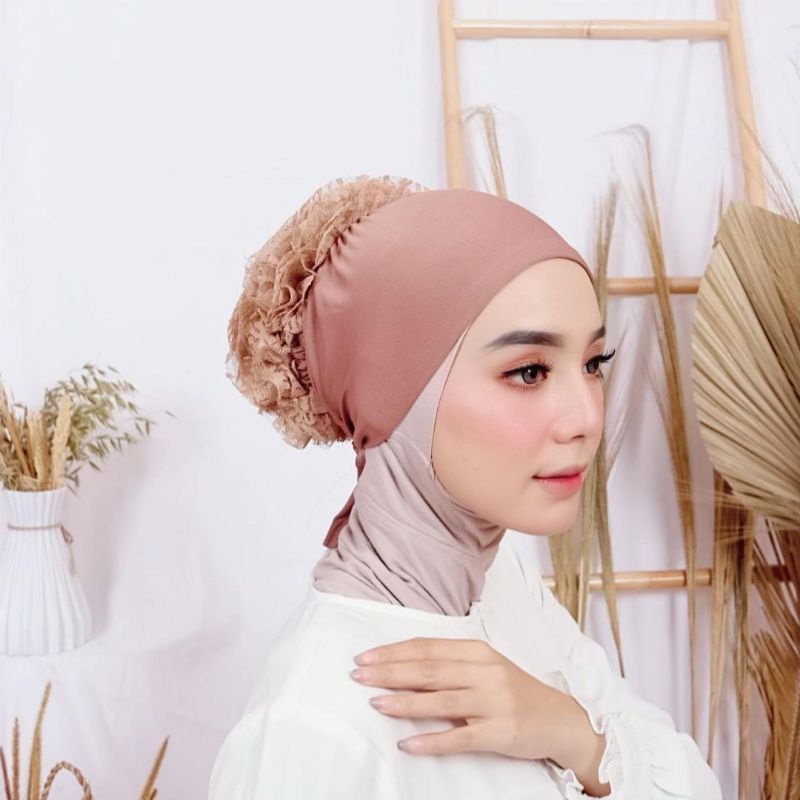 Inner Turki Ciput Turki Dalaman Turki Dalaman Hijab Inner Hijab Jersey Inner Bunga Ciput Renda Premium